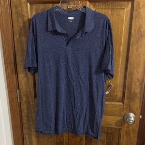 Old Navy Men's Heathered Blue Polo Shirt